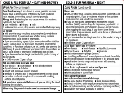Carton Back (Cvs Day And Night Cold And Flu 20ct Back)